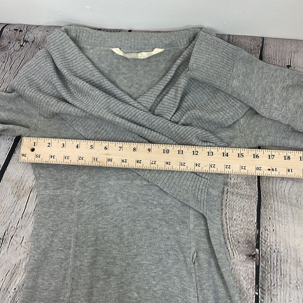 Athleta Sochi Cowl neck Wrap Dress lightweight Sweater long sleeves size XS Gray - Picture 11 of 12